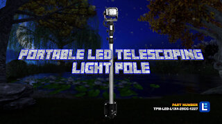 Portable LED Telescoping Light Pole - 12 Watt Extends 3.5' to 8' - 120-277VAC or 9-42VDC