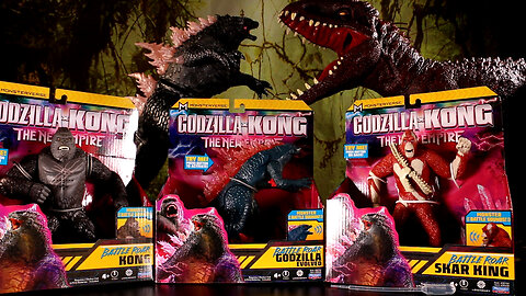New 3 Godzilla X Kong The New Empire Toys #Unboxed Battle Roar Skar King, Godzilla, Kong #shorts