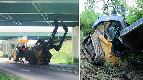 Track Loader Fail and Rescue! | Overpass Disaster and Stuck in the Mud!