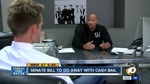 Bill to eliminate money bail waiting for Governor Brown's signature