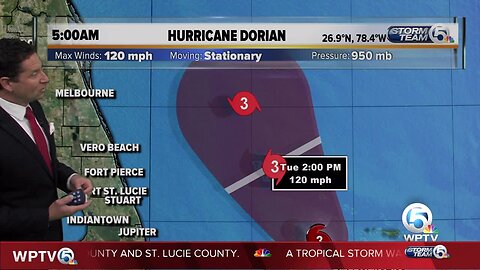 5 a.m. update on Hurricane Dorian (9-3-19)