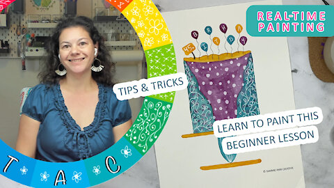Paint With Me: [Birthday Cake] Real-Time Watercolor Tutorial Workshop - Beginners Tips #FoodArt