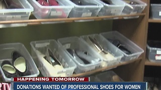 Giving shoes day - collecting professional shoe donations for women