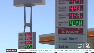 Nebraska gas prices lower than national average