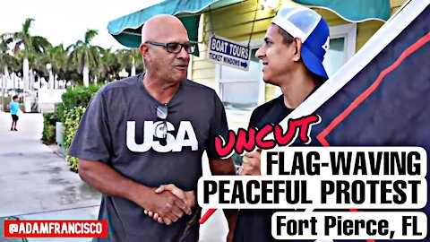 UNCUT AF Flag-Waving Peaceful Protest “Trump/DeSantis 2024” (Fort Pierce, FL) TRIGGERED
