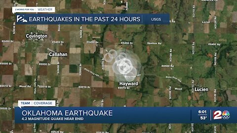 Oklahoma Earthquakes: 4.2 magnitude near Enid