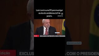 Lula é contra uma CPI para investigar os atos de vandalismos do 8 de janeiro