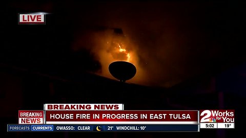 House fire in progress in east Tulsa