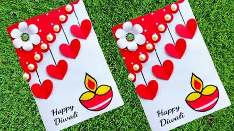 DIY - Diwali card making easy / How to make Diwali greeting card / Diwali card handmade
