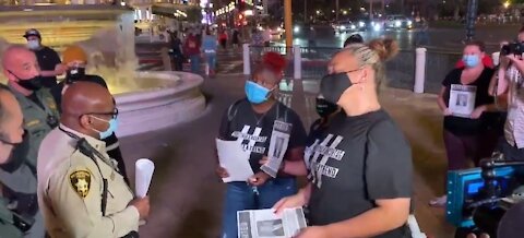 Small group marches on Las Vegas strip demanding big local changes after Chauvin verdict