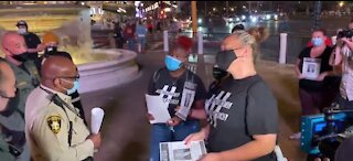 Small group marches on Las Vegas strip demanding big local changes after Chauvin verdict