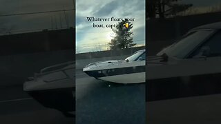 Bro ridin a boat 🛥️ on a freeway 🛣️ 🔥🔥🔥😂 #shorts #short #subscribe #viral #reels #funny #lol