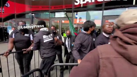 NEW YORK - Protesters Storm Barclays Center In Brooklyn In Support Of Kyrie Irving
