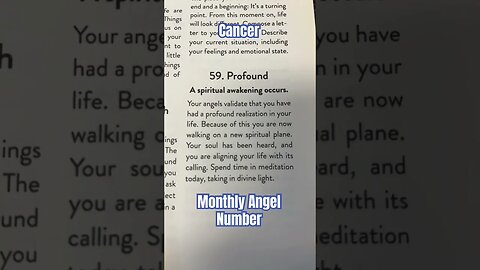 Cancer Angel Number 59#Cancer tarot#Angel numbers