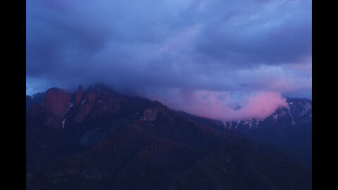 Wind, Birds & Wildlife Sounds | Clouds Moving Over Mountain | 3 Hours