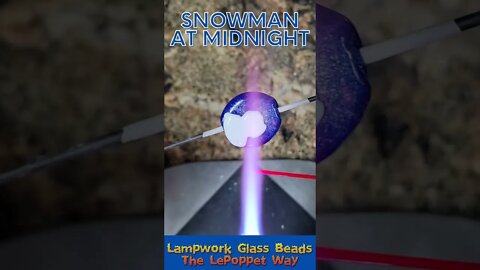Lampwork Glass Beads: Snowman at Midnight