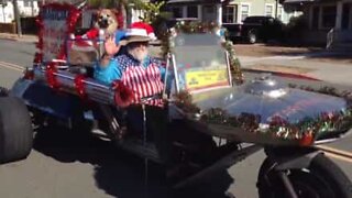 Santa Claus arrived in California...on a motorcycle!