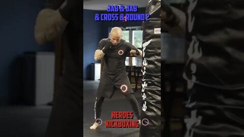 Heroes Training Center | Kickboxing & MMA "How To Double Up" Jab & Jab & Cross & Round 2 | #Shorts