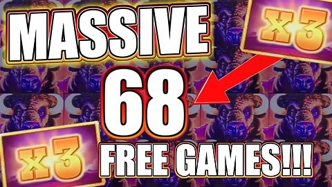 68 FREE GAMES Playing MAX BET BUFFALO DELUXE = MEGA JACKPOT!