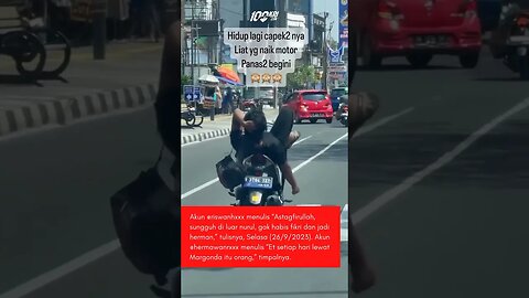 Viral Seorang Pria Rebahan Santai Sambil Kendarai Motor #viral #viralvideo #videoshort #depok