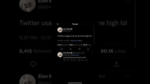 Elon musk twitter is at an all time high #foryou #shorts #xyzbca