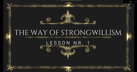 TWOS ~ Lesson Nr. 1 ~The Consciousness.