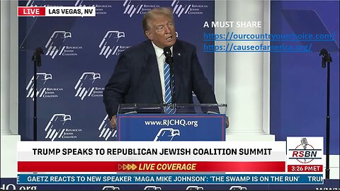 President Trump Sucking Up to Jews in Las Vegas 10.28.23-Jews Stabbed Him in the Back in 2020 & 2016