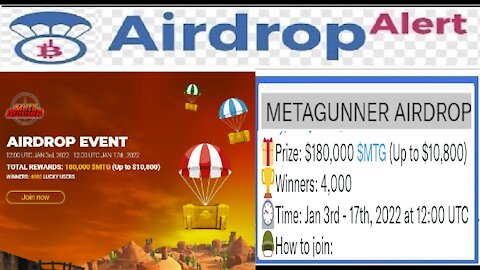 【 Airdrop METAGUNNER AIRDROP 】Ganhe até 180.000 MTG ($10.800), seja um dos 4.000 vencedores