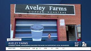 Aveley Farms Coffee Roasters in Baltimore says We're Open Baltimore!