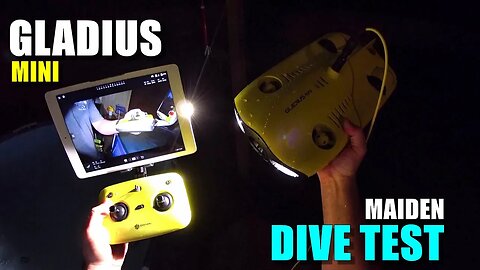 GLADIUS Mini 4K Underwater ROV Maiden DIVE TEST Review - [Controls, FPV, Lights, Pros & Cons]