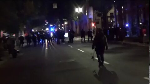 00004 PROTERSTER CHANT FUCK TED WHEELER AT POLICE LINE