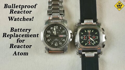 Reactor Atom Watch Battery Replacement and Review. These watches are Bullet proof- See video clip!