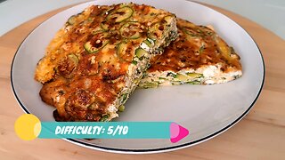 Giant omelette of feta and zucchini, you will feel like you are on holiday in Greece !!!