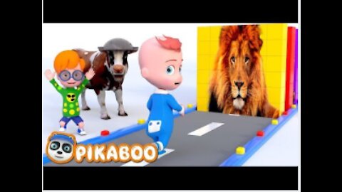 Learn Wild Animals and Fruits with Funny Baby PC Games | Pretend Play Cartoon with PiKaBOO