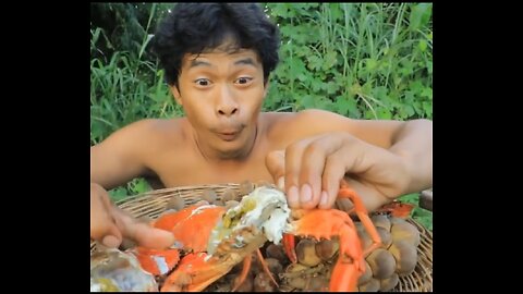 Crabs 🦀🦀 cooked by village chef