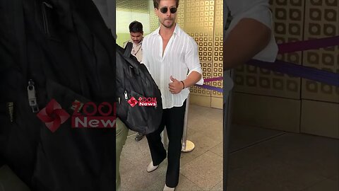 "Sorry bhai sorry", says Tiger Shroff to a pap at the Airport 📸✈️