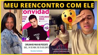 LUCAS SE PREPARA PARA FAZER PERGUNTAS A CARLINHOS NO SEU PODCAST