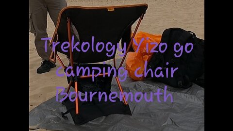 Packing away the Trekology Yizo go camping chair. Bournemouth beach