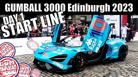 Gumball 3000 Day 1 - Edinburgh 2023 Start Line Chaos! "FLAG DOWN"