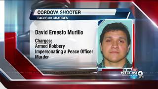 Suspect in officer involved shooting facing 39 charges