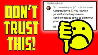 YouTube Has A Scam Problem! Be Careful!