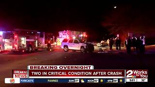 Two people in critical condition after overnight crash