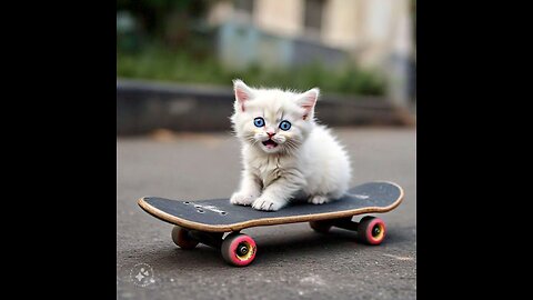 Cute Kitten Loves Swirling around and skating. 😹