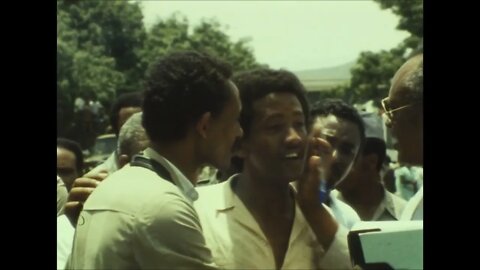 Ethiopian POW in Somalia arriving in Ethiopia, September 1988