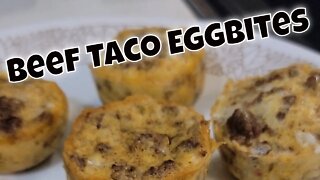 Making beef taco and bacon cheddar eggbites