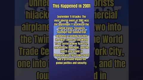 Watch what happened in 2001. #shorts #history #world #event