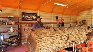 Super Sawmill VS Huge Rotted Oak Log. Will It Make The Cut?