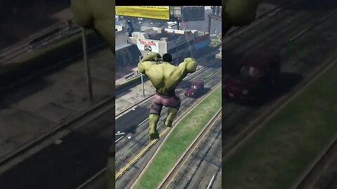 HULK POWER IN GTA 5 | HULK ADD IN GTA 5 | FIGHT IN LOS SANTOS #youtubeshorts #shortvideo #ytshorts