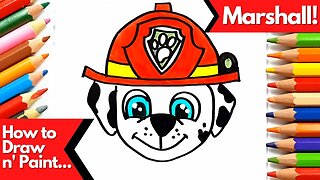 How to Draw and Paint Marshall's Head from Paw Patrol