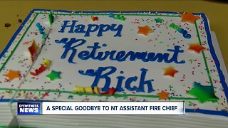North Tonawanda Firefighters wish their Assistant Fire Chief goodbye in a special way